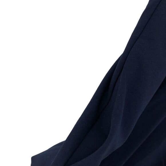 ModCloth Fit & Flare Dress Womens Medium Blue White Knit Rayon Blend Side Zip - Picture 14 of 16